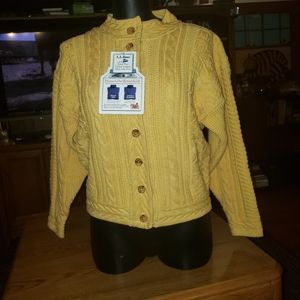 L.L. Bean NWT Cabled Cardigan Small